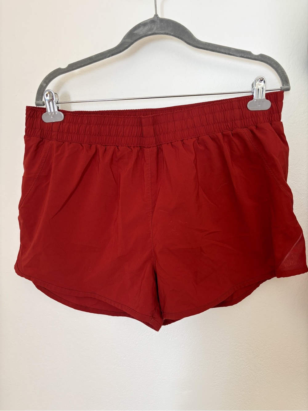 Women's Athletic Shorts with Build-in Briefs Elastic Waist XL